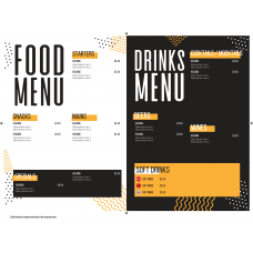 COKE GENERIC FOOD MENU WHITE/BLACK LANDSCAPE