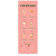 COKE GENERIC COCKTAIL MENU PINK SLIM