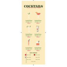 COKE GENERIC COCKTAIL MENU YELLOW SLIM