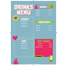 COKE GENERIC DRINKS MENU BLUE