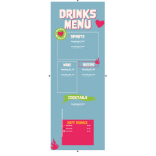 COKE GENERIC DRINKS MENU BLUE SLIM