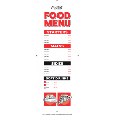 COKE LICENSED FOOD MENU RED/WHITE/BLACK SLIM