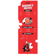 COKE LICENSED DRINKS MENU RED SLIM