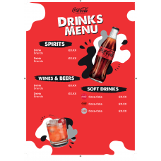 COKE LICENSED DRINKS MENU RED