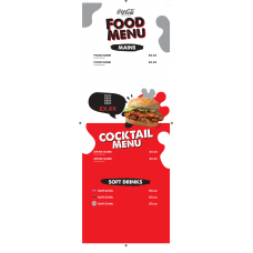 COKE LICENSED FOOD MENU WHITE/RED SLIM