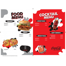 COKE LICENSED FOOD MENU WHITE/RED